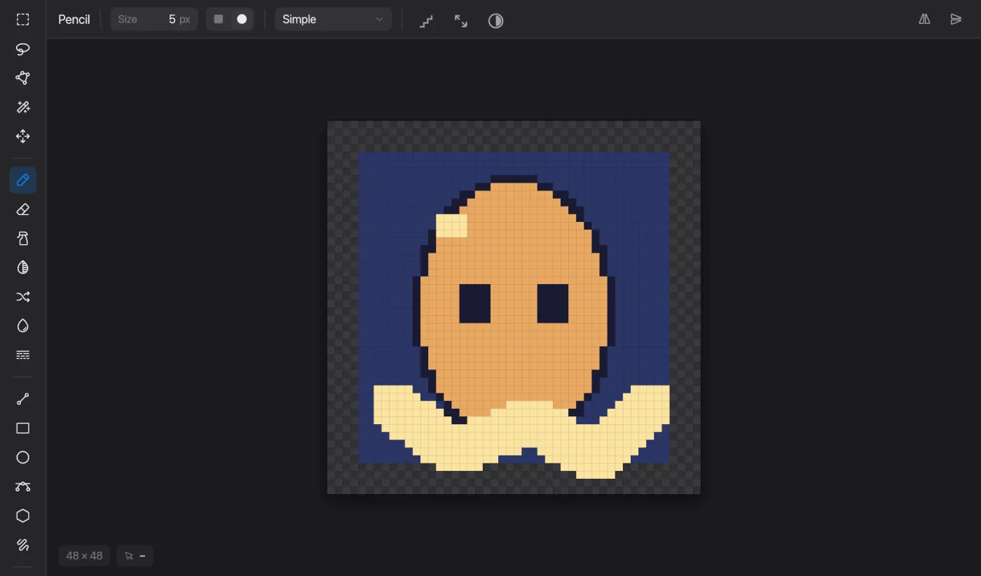 Brush size in Pixmith