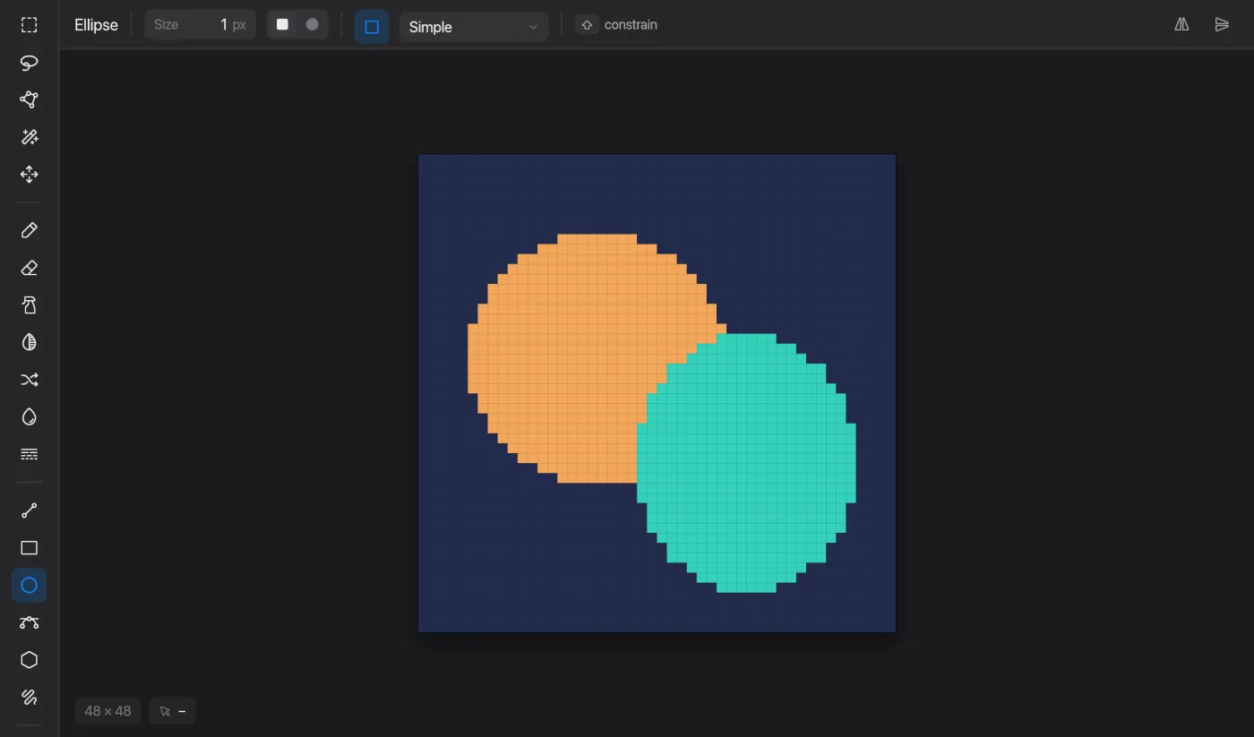 Ellipse in Pixmith