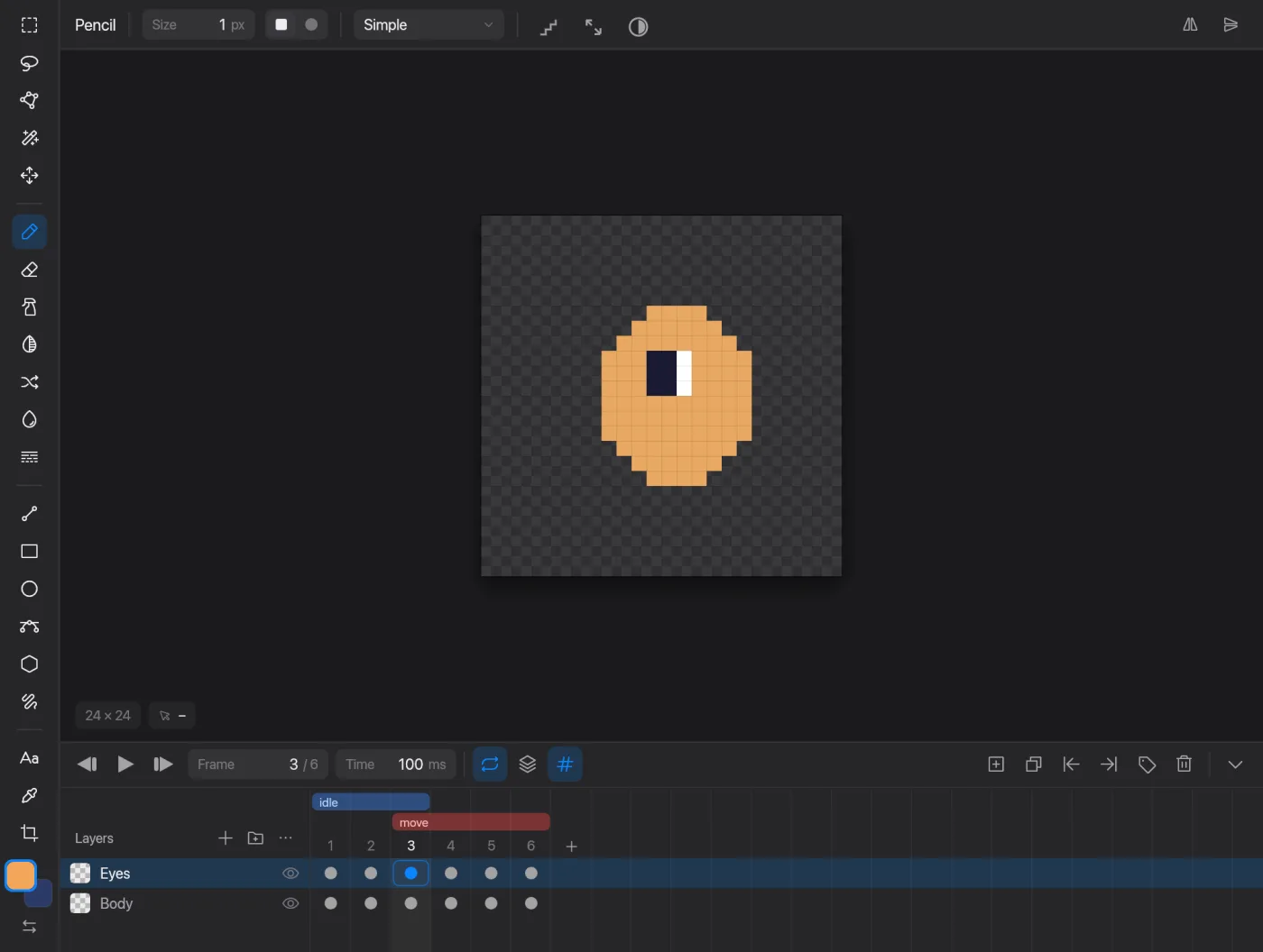 Frames and layers in Pixmith