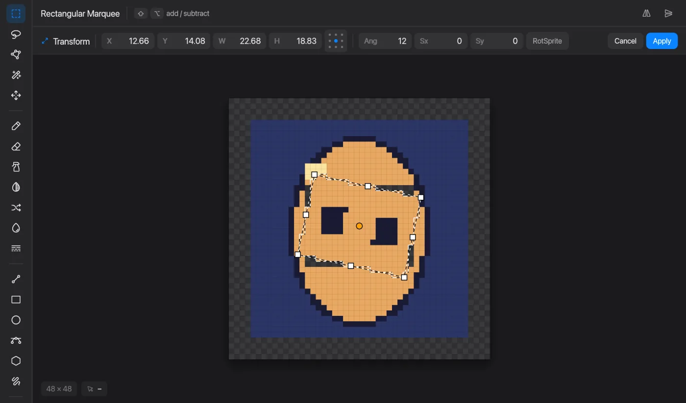 Free Transform in Pixmith